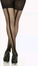 Nwt Spanx Assets Red Hot Label Textured Scallop Backseam Sheers Size 1A Black