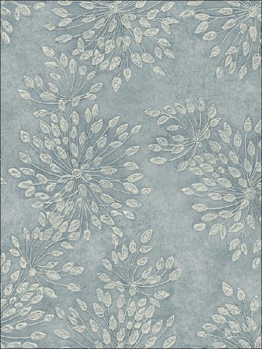 Contemporary Windblown Seed Pods on Blue Unpasted Wallpaper SG40502 - Picture 1 of 2