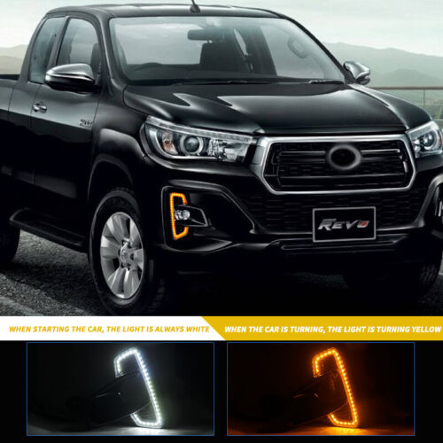 LED DRL Daytime Running Light For TOYOTA HILUX REVO ROCCO 2017 2018 2019 - Picture 4 of 8