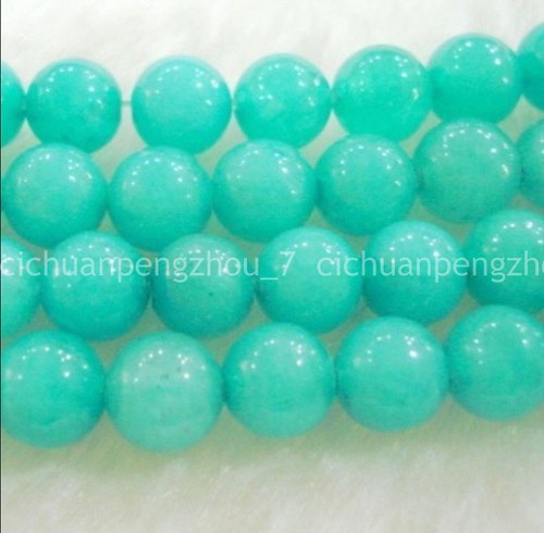 Natural 8mm Blue Amazonite Gemstone Round Loose Beads 15'' Strand - Picture 2 of 3