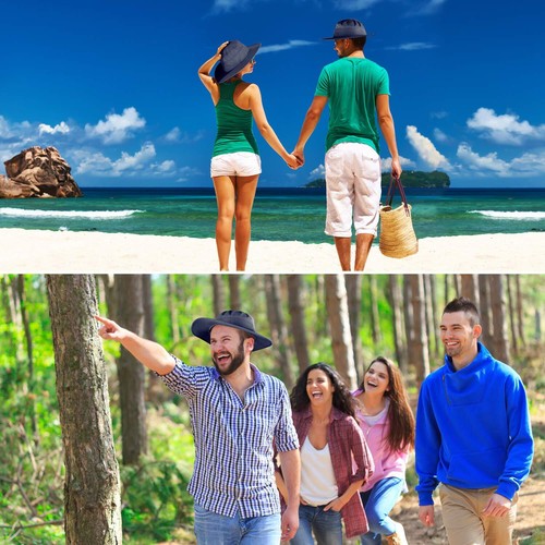 Sun Hats for Men Women Fishing Hat UPF 50+ Breathable Wide Brim Hat Navy Blue - Picture 3 of 7