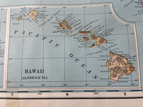 Mapa 1906 OCEANÍA Y MALASIA 28x 20,5" Austraila, Hawai, Filipinas, Nueva Zelanda - Imagen 4 de 19