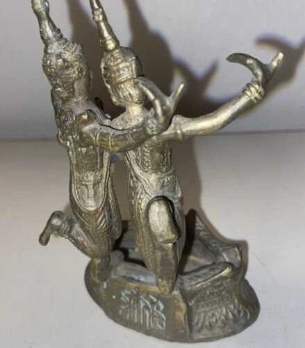 Antiker Aschenbecher Messing Apsara Skulptur Statue Shiva Selten! - Bild 13 von 16
