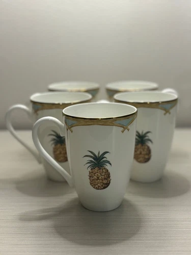 7 Lenox British Colonial Collection Bamboo Pineapple Accent Coffee Mugs 6226708