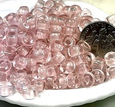 Pony, Beads, 6mm, 2mm Hole, PINK w/Gloss Finish, 50 Pcs, 98