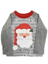 Infant Toddler Boys Grey Merry Christmas Santa Holiday Shirt