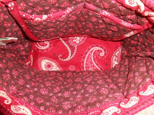 Lot of 2 Vera Bradley Mesa Red Toggle Tote & Medium Bow Cosmetic Make-up Bag - Picture 6 of 10