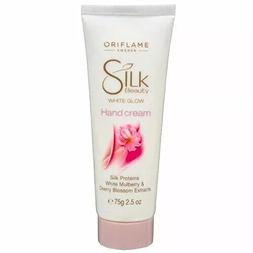 Oriflame Sweden Silk Beauty White Glow Hand Cream 75gm 2.5 oz - Picture 2 of 3
