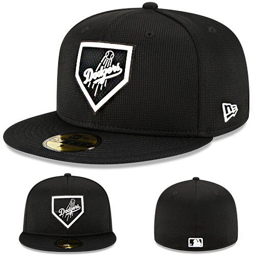 New Era Los Angeles Dodgers Black Fitted Hat MLB Official League Club Size 7 5/8 - Bild 1 von 8