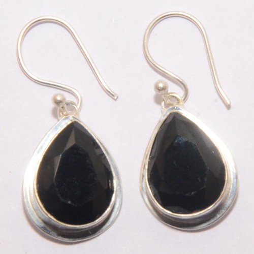 Black Onyx Gemstone Earring 925 Sterling Silver Handmade Jewelry - 1.50" - Picture 2 of 4