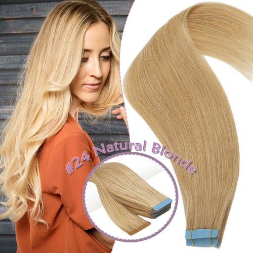 Invisible Tape In Hair Skin Weft Remy Human Hair Extensions Thick Full Head 150G - Picture 57 of 77