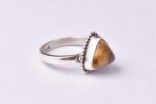 925 Sterling Silver Citrine Gemstone Rose Gold/Gold Plated Wedding Ring GRS-1333 - Picture 17 of 19