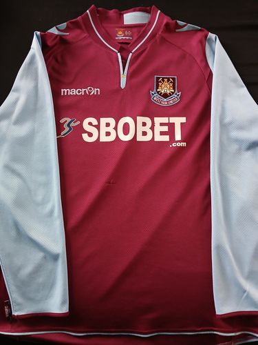 WEST HAM UNITED LONG SLEEVED MACRON JERSEY SIZE XXL EPL - Picture 2 of 8