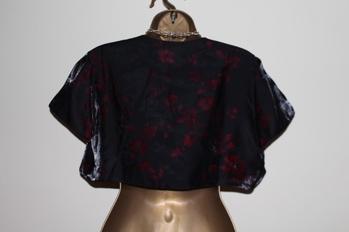 Roman Shrug Cardigan 16 Bolero Black Red Evening Party Occasion Blazer Jacket - Picture 10 of 17