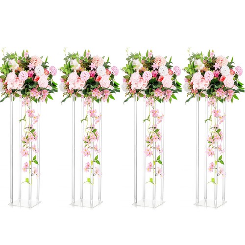 23.6 Acrylic Wedding Flower Stand Clear Flower Vases Decoration Display Stand - Picture 10 of 11