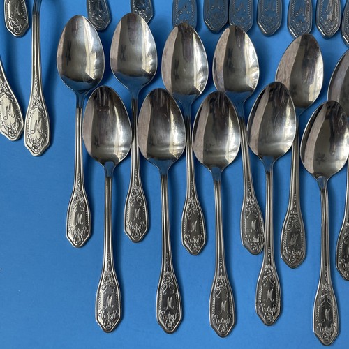 Customcraft Monogrammed M Stainless Flatware - Lot of 32 ( Spoons Forks Knives ) - 第 7/8 張圖片