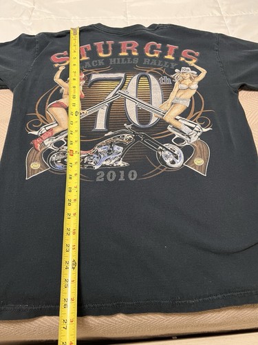 2010 Harley Davidson 70th STURGIS Black Hills Rally Faded Black Medium M (read) - Picture 5 of 10
