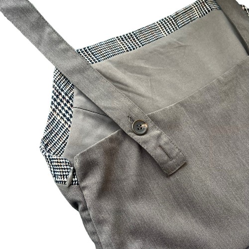 Hem & Thread Womens Medium Gray Wide Leg Tweed Trim Button Tank Cropped Jumpsuit - Picture 18 of 24