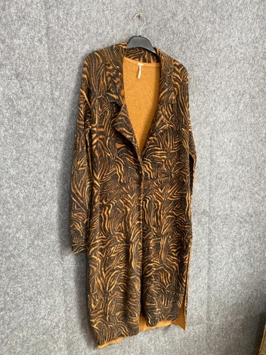 Free People Maxi Cardigan Small Coatigan Boho Tiger Animal Print Knit RRP $268 - Picture 17 of 24