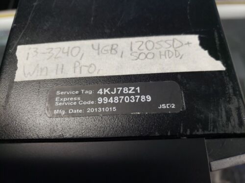 Dell 7010 Computer intel I3 3240 4GB RAM 120ssd /500GB HDD Win 11 pro free ship - Picture 2 of 7