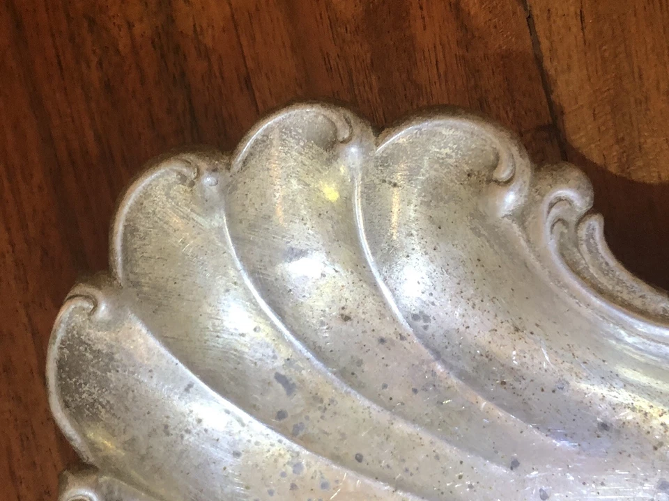 Plato de caramelo vintage Gorham Art Nouveau de plata esterlina con cáscara de ostra nuez # 518 Foto 3 de 4