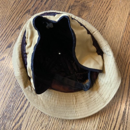 VTG DUXBAK Jones Cap S Green Camouflage Tan Canvas Bucket Hat Unisex Ear Flap - Picture 9 of 10