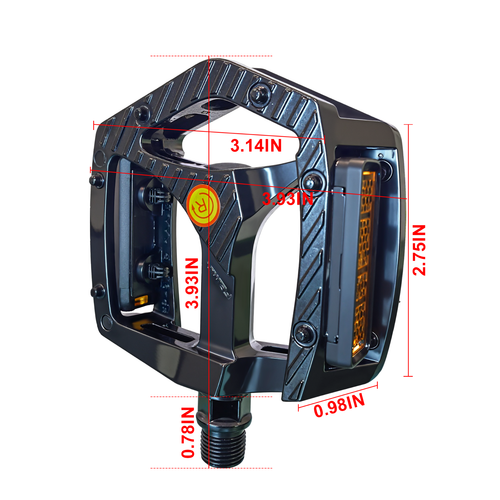 Bike Pedals 9/16" Electric Bicycle Pedals Pair Black Sealed Bearing Non-slip - Picture 3 of 3