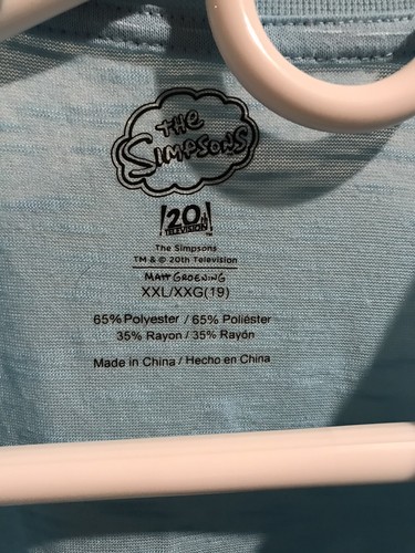 The Simpsons Shirt Short Sleeve Crew Neck TV Show Blue Cartoon Teens Youth 2XL - Picture 4 of 4