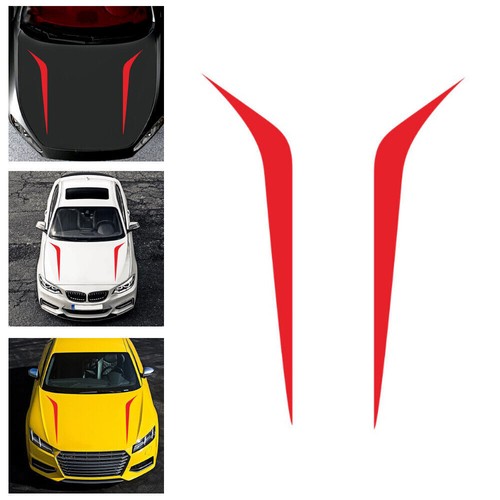2PCS Universal Red Racing Hood Stripes Decal Vinyl Stickers for Car SUV Truck - Bild 7 von 7
