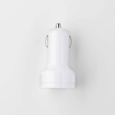 heyday 2-Port USB 2.1A-1A Car Charger for Smartphones  Tablets Sealed - White