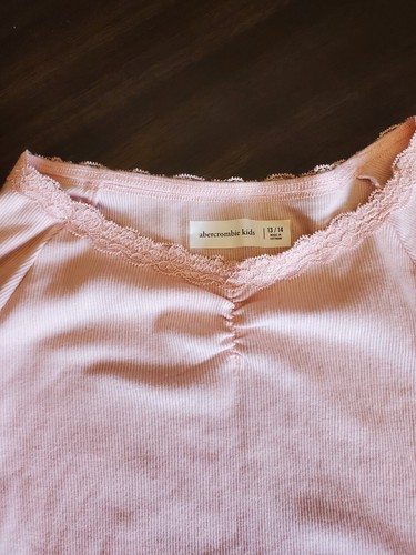 Abercrombie Kids Denim Skinny Jeans And Ribbed Long Sleeve Pink Top Size 13/14 - Picture 3 of 8