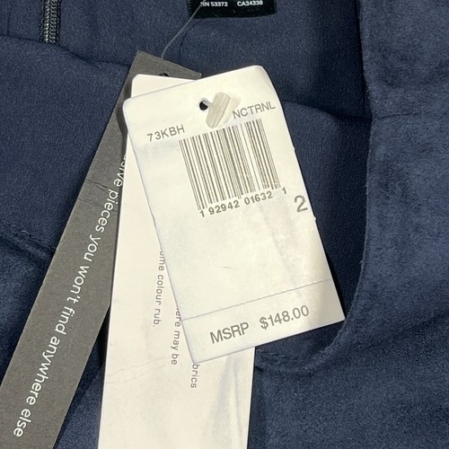French Connection Womens Skirt Size 2 Navy Blue Mini Faux Suede Vegan Zip NWT - Picture 6 of 10