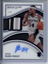 Blake Wesley 2022-23 Panini Immaculate FOTL RPA 2/8 SP Rookie Patch Auto #126