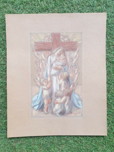 Drawing Pastel Orig Signed Anonymous Taste Nabis Maurice Denis Symbolist Art - Picture 3 of 3