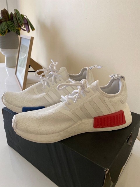 Adidas Size 6Y White/Red/Blue NMD Originals Revolution 1 Shoes With Box Adidas Size 6Y White/Red/Blue NMD Originals Revolution 1 Shoes With Box