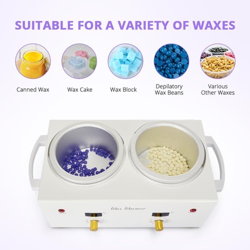 Double Pot Wax Warmer 1L Kit Auto-Temp for Smooth Skin Painless Hair Removal - Picture 9 of 14
