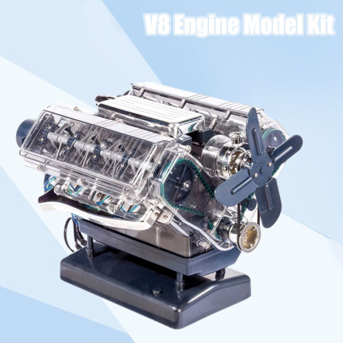 DIY Mini V8 Engine Model Kit Working Miniature Motor Silver For Adults - Picture 11 of 11