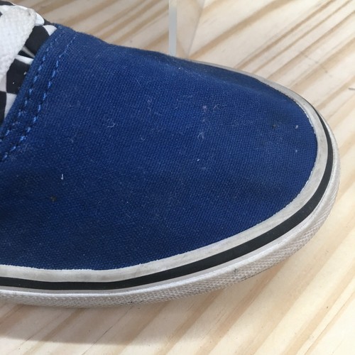 Vans Shoes Kids 7 Era Plaid Checkerboard Sneakers Blue Lace Up Low Top 721454 - Picture 3 of 16