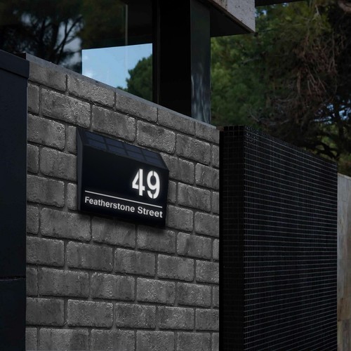 Personalised LED Solar House Number Signs Illuminated Door Address Plaques Sign - Picture 13 of 40