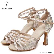 Women Ballroom Latin Dancing Shoes Salsa Dance Shoes Black Fashion High Heel