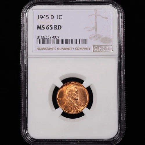 1945-D Lincoln Wheat Cent 1c - NGC GRADED MS65 RD
