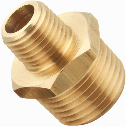 Brass Reducing Hex Nipple, 1/4 Inch NPT Male Pipe X 1/2 Inch NPT Male Pipe (4 Pi - Picture 7 of 9