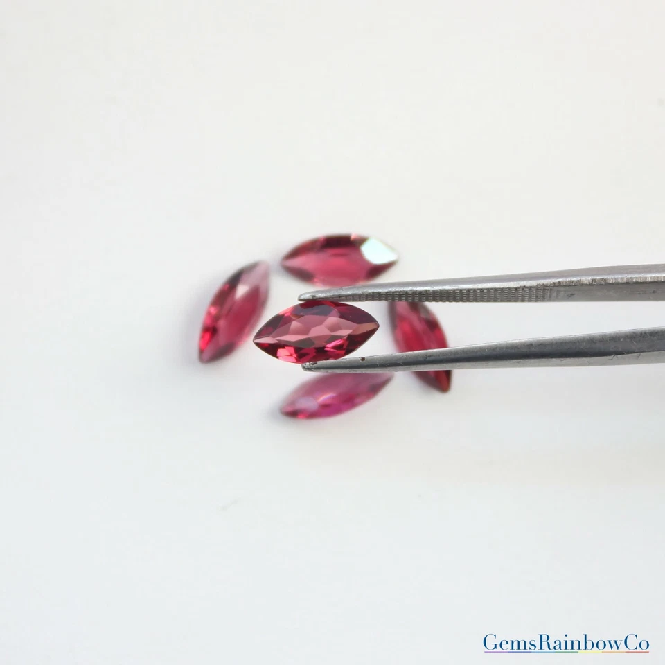 Granate Natural Frambuesa Rojo Rodolita Granate Corte Marquesa 10X5 mm Calidad AAA Foto 2 de 4