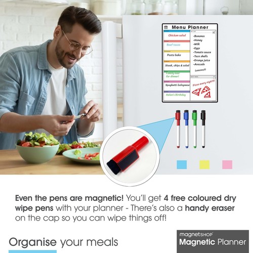 Weekly Meal Planner for Fridge | Magnetic Whiteboard Calendar and Shopping List - Picture 41 of 63