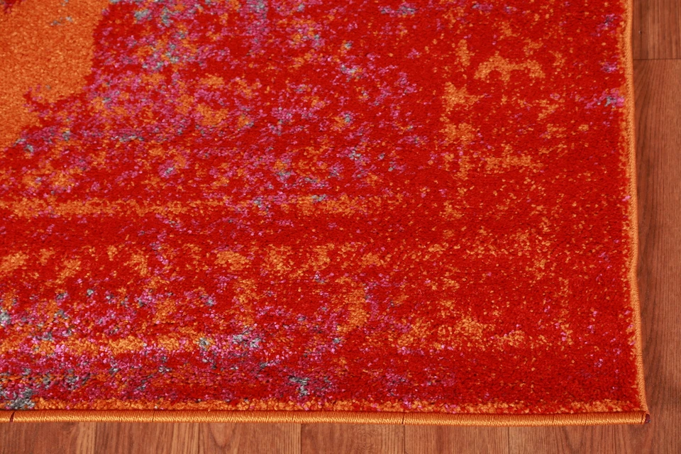 Floral Orange/ Red Transitional Oriental Rug 4x6 Turkish Carpet - Image 4 of 4