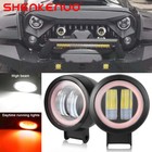 2X 3inch Round LED Work Light Bar Spot Pods Driving Fog Halo Offroad ATV SUV 4WD