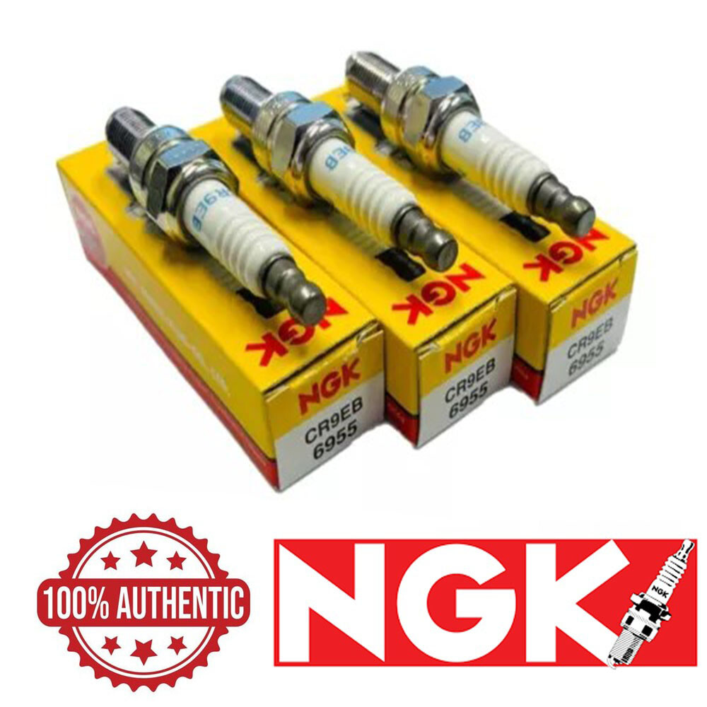 Set Of 3 Three NGK 6955 Spark Plugs CR9EB for Yamaha YXZ1000R YXZ 1000R Head Kit