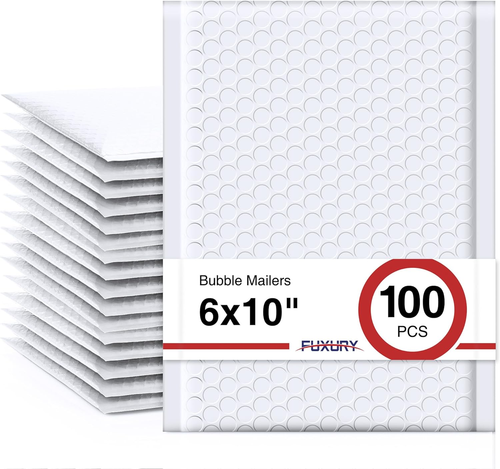 6X10" 100 Pack White Bubble Mailers Usable Self Seal Padded Mailing Envelopes - Picture 9 of 11