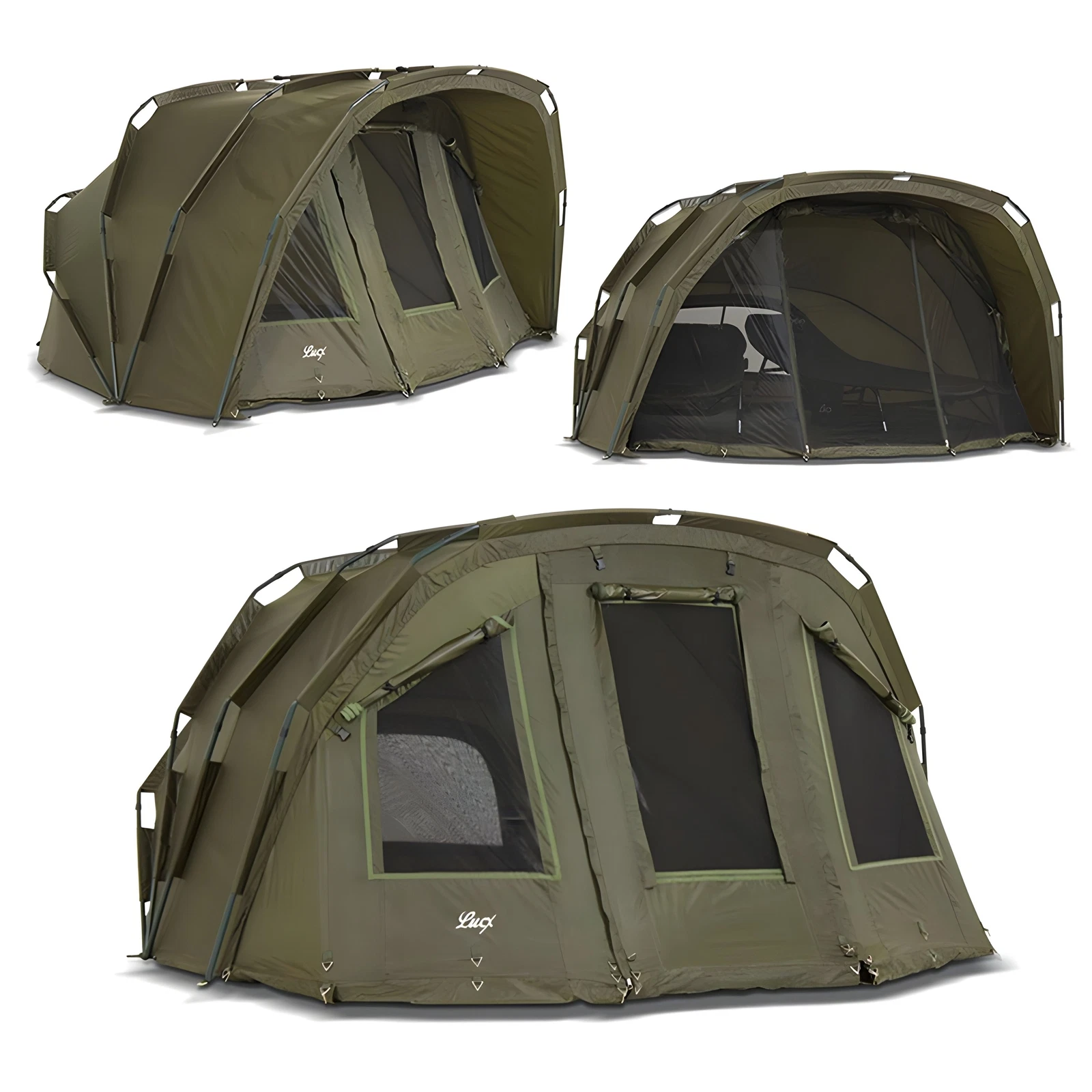 Lucx® Bivvy 2 Man Fishing Tent 2 - 3 Man Carp Tent Carpdome Fishing Tent Tiger