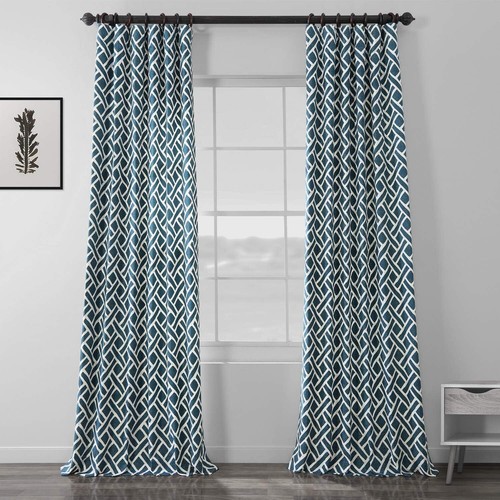 HPD Half Price Drapes Modern Geometric Printed Curtains Luxury Cotton Curtains - Picture 1 of 9